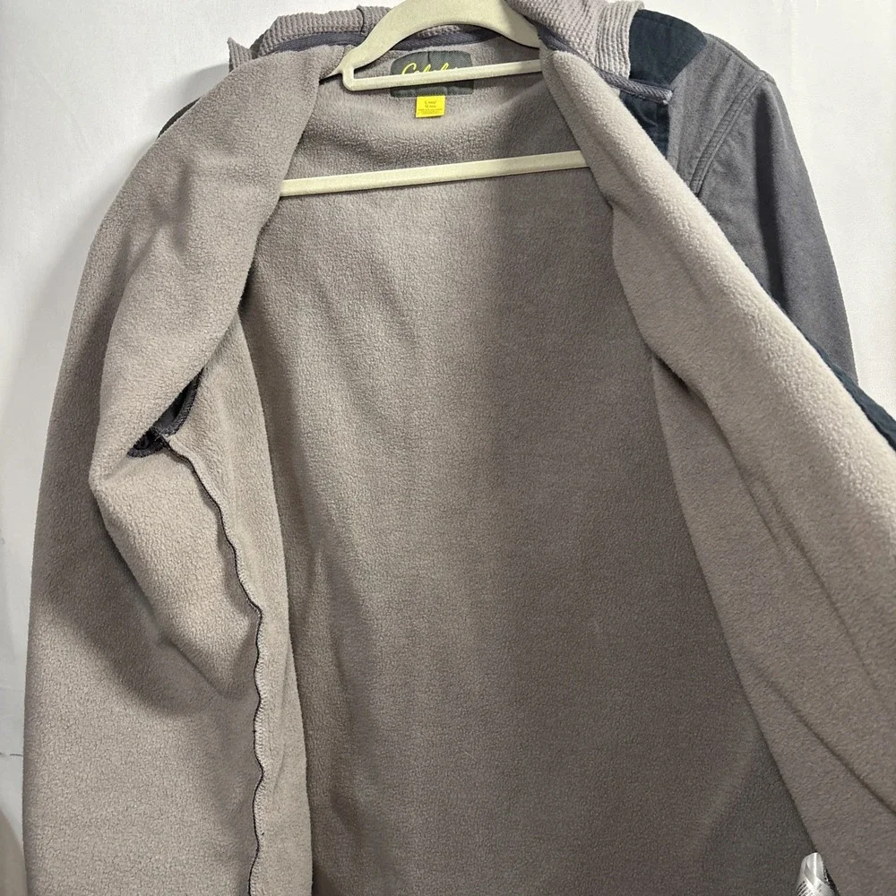 Men's Large Cabela's Blue Gray fleece-lined shirt jacket with Hood And Pockets - Picture 8 of 12